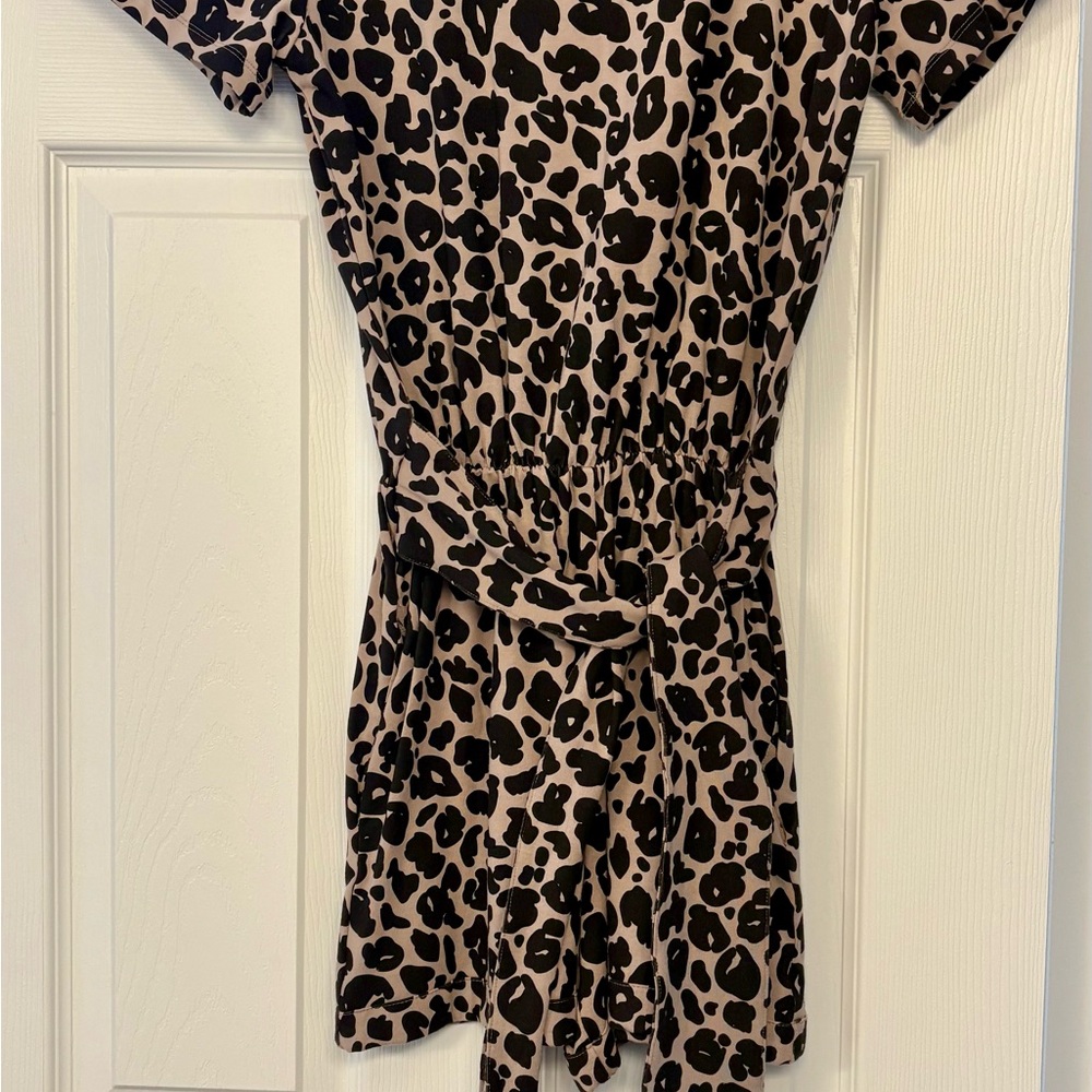 Leopard Print Short Sleeve Dress